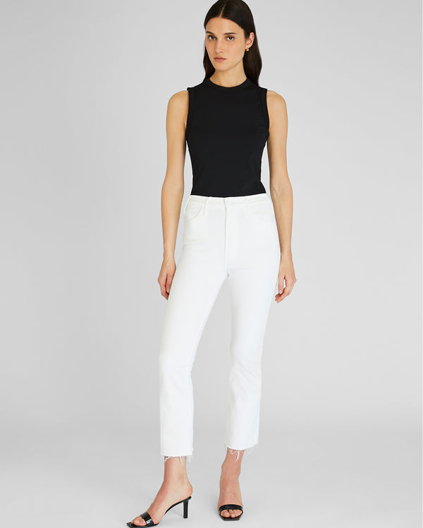 club monaco MOTHER The Hustler Ankle Fray Jeans White