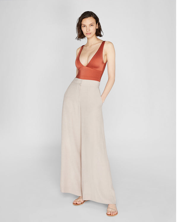 Club Monaco Onia Iris Low Plunge One-Piece Swimsuit Burnt Orange