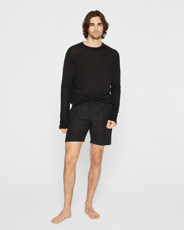club monaco Onia Linen Blend Solid Swim Trunks Black