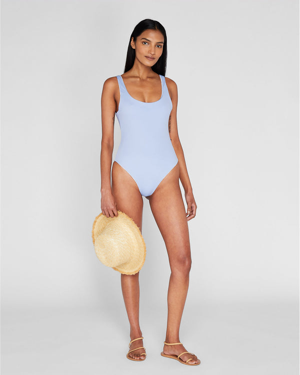 Club Monaco Onia Rachel Reversible Scoop One-Piece Swimsuit Blue