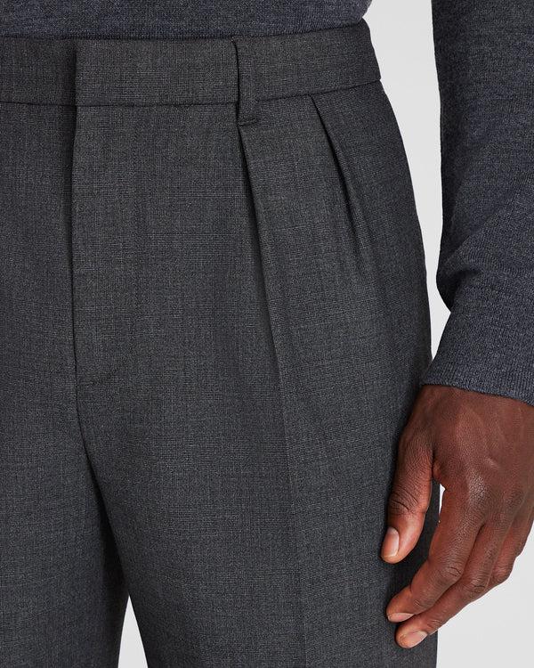 Club Monaco Pleated Wool Blend Trouser Stripe - Ivory