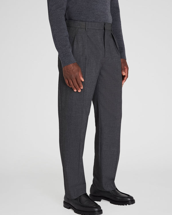 Club Monaco Pleated Wool Blend Trouser Stripe - Ivory