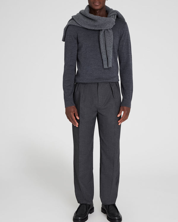 club monaco Pleated Wool Blend Trouser Stripe - Ivory