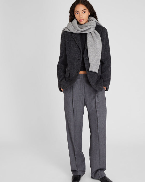 Club Monaco Plush Single-Breasted Wool Blazer Dark Grey Mix