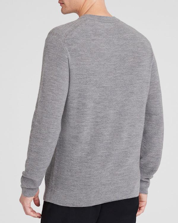 Club Monaco Refined Textured Wool Sweater Medium Heather Grey