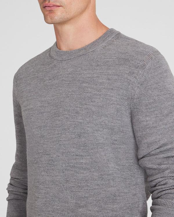 Club Monaco Refined Textured Wool Sweater Medium Heather Grey
