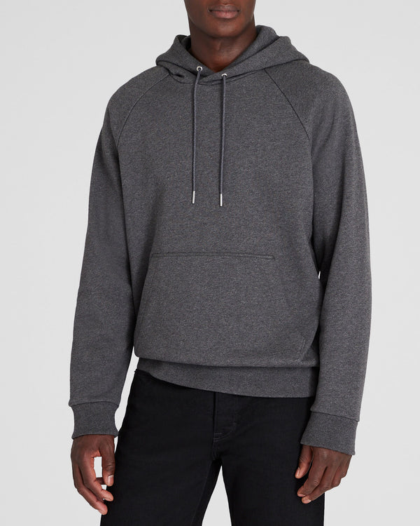 club monaco Relaxed Classic Terry Hoodie Black Heather Grey