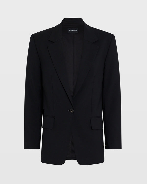 Club Monaco Relaxed Single-Breasted Borrem Blazer Black
