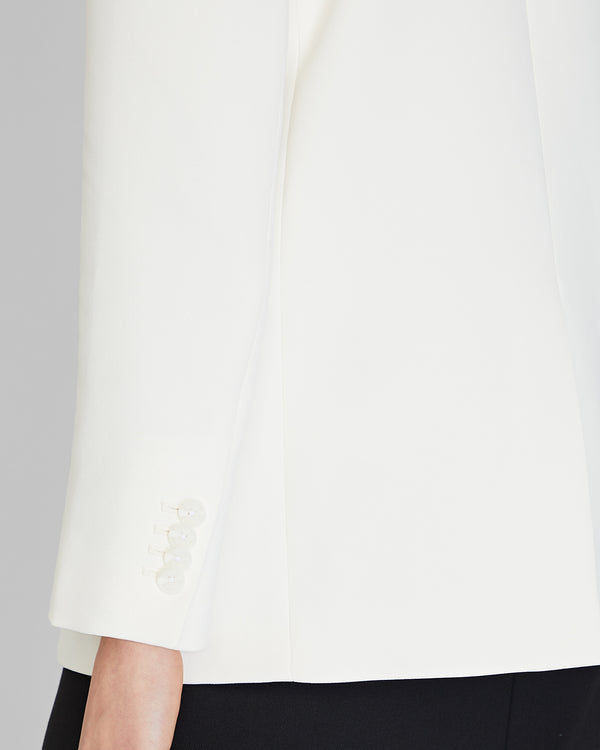 Club Monaco Relaxed Single-Breasted Crepe Blazer Off White