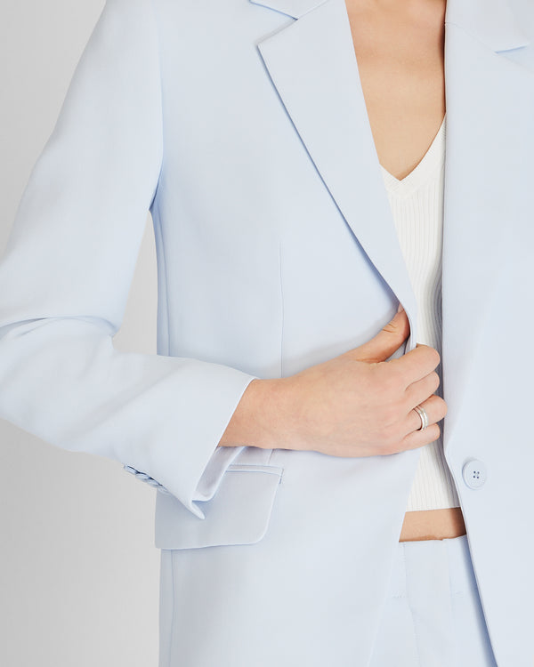 Club Monaco Relaxed Single-Breasted Crepe Blazer Sky Light