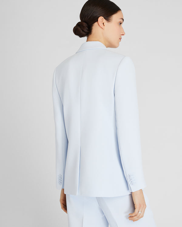 Club Monaco Relaxed Single-Breasted Crepe Blazer Sky Light