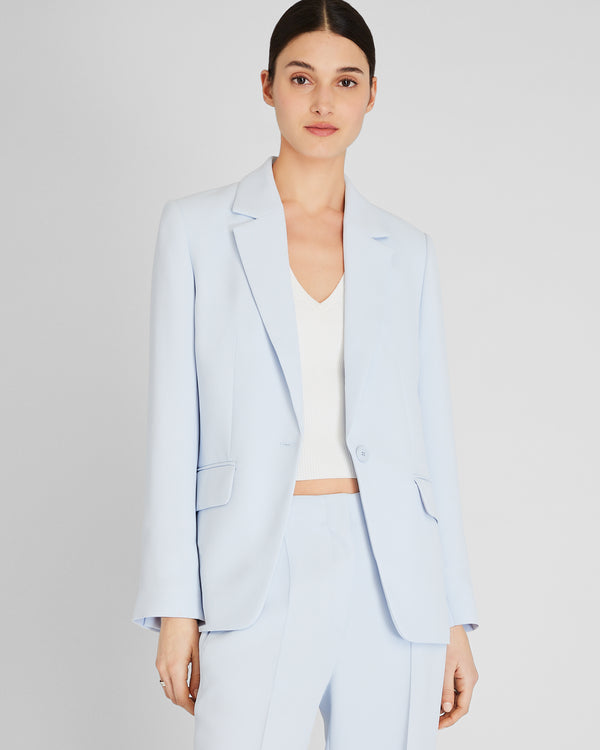 club monaco Relaxed Single-Breasted Crepe Blazer Sky Light