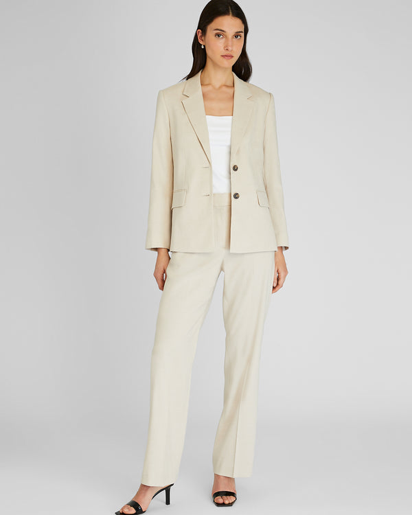 Club Monaco Relaxed Single-Breasted Linen Blazer Natural