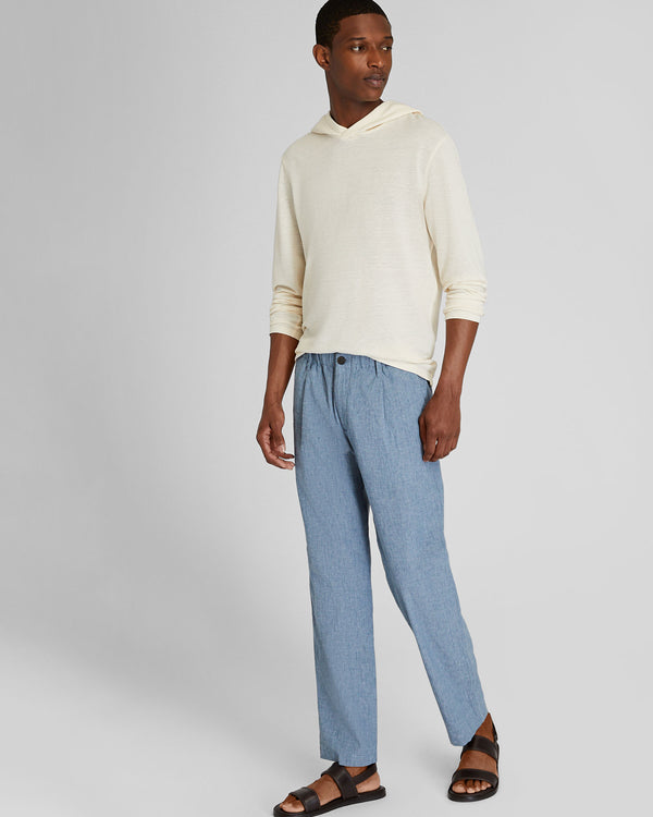 Club Monaco Relaxed Tapered Linen-Blend Pant Medium Blue