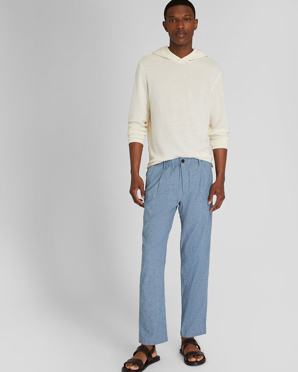 club monaco Relaxed Tapered Linen-Blend Pant Medium Blue