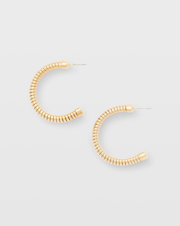 club monaco Serefina Rolled Snake Chain Hoop Earring Gold