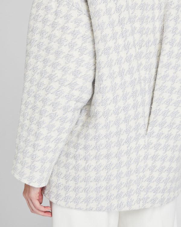 Club Monaco Short Double-Breasted Textured Relaxed Coat Light Heather Grey