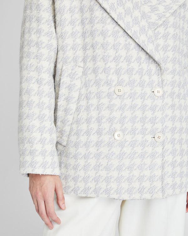 Club Monaco Short Double-Breasted Textured Relaxed Coat Light Heather Grey