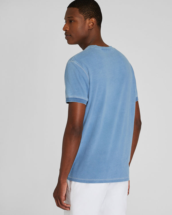 Club Monaco Short Sleeve Indigo Henley Indigo Heather