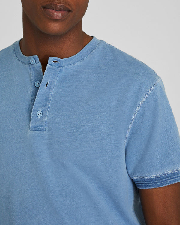 Club Monaco Short Sleeve Indigo Henley Indigo Heather
