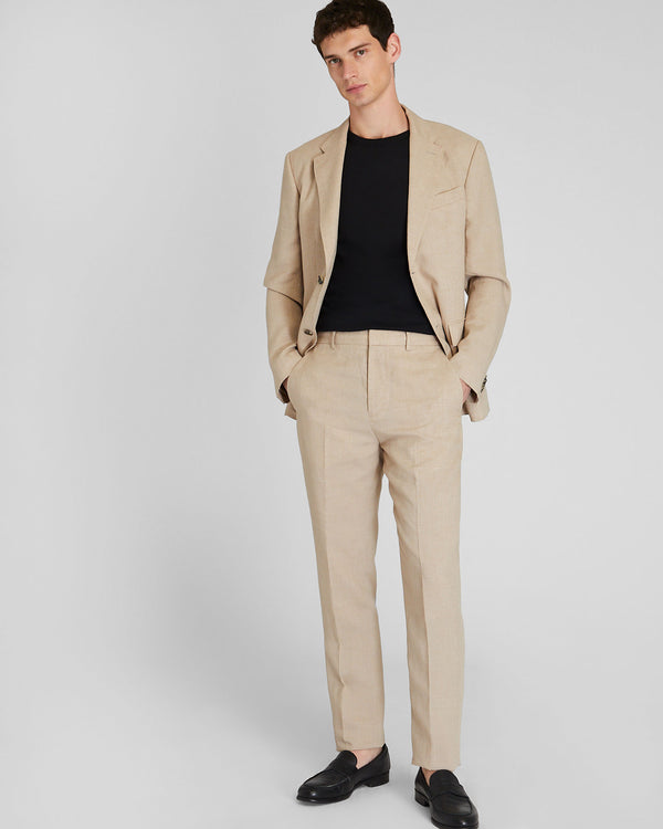 Club Monaco Short Sleeve Linen-Cotton Piqué Tee Black Base