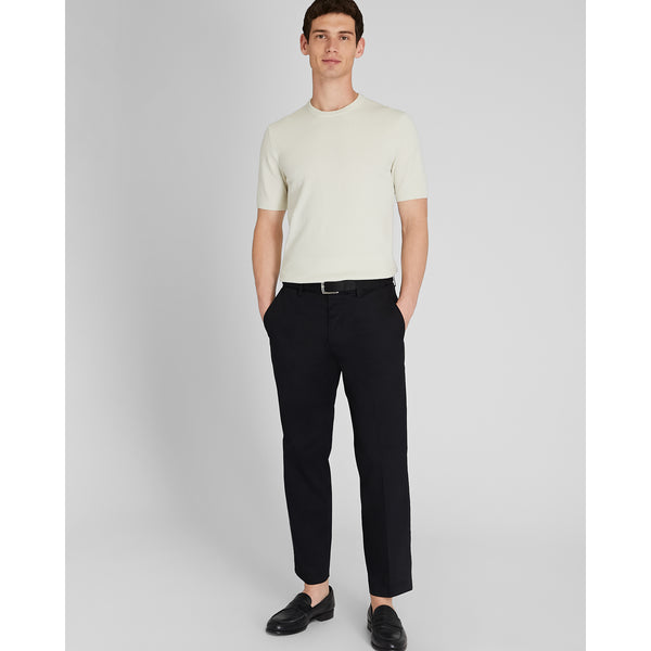 Club Monaco Short Sleeve Micro Bouclé Crew Off White