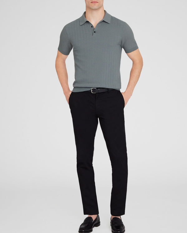 Club Monaco Short-Sleeve Texture Polo Sweater Olive