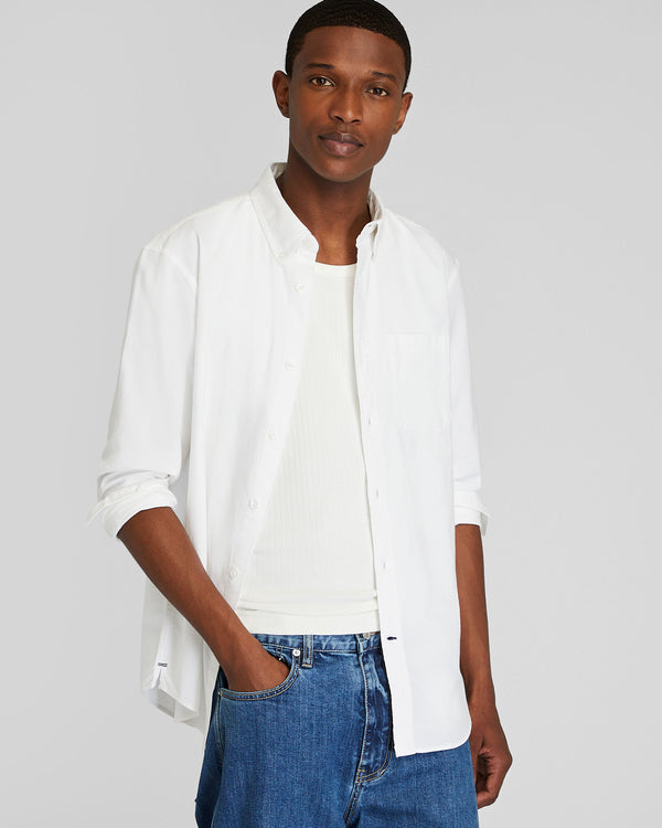 club monaco Slim Lightweight Oxford Shirt Blanc De Blanc