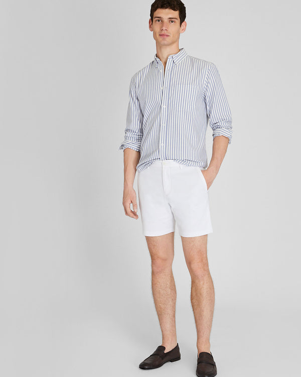 Club Monaco Slim Lightweight Oxford Shirt Blue Stripe