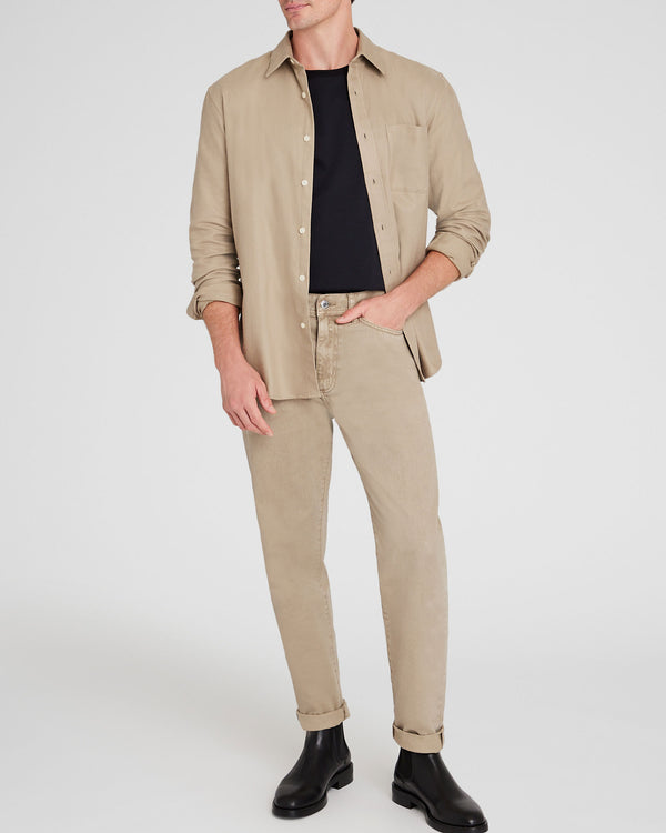 Club Monaco Solid Lightweight Flannel Shirt Stripe - Light Blue