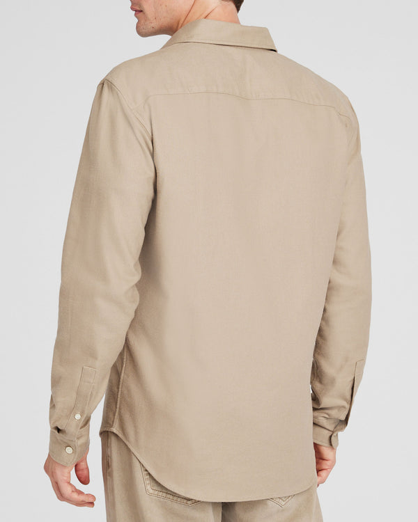 Club Monaco Solid Lightweight Flannel Shirt Stripe - Light Blue