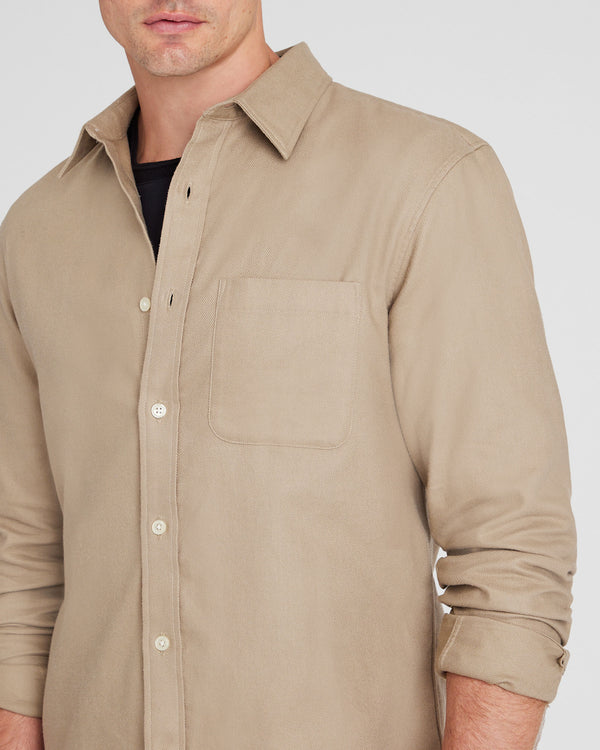 Club Monaco Solid Lightweight Flannel Shirt Stripe - Light Blue