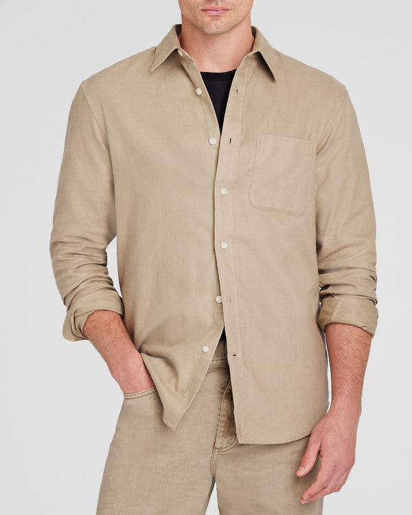 club monaco Solid Lightweight Flannel Shirt Stripe - Light Blue