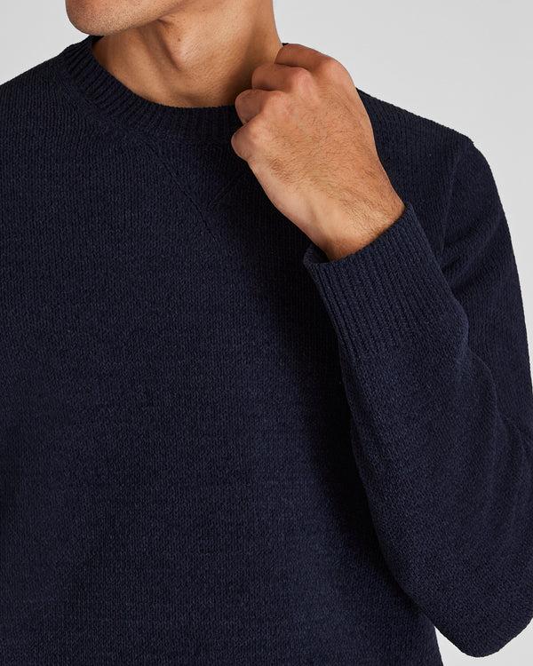 Club Monaco Statement Chenille Crewneck Sweater Navy