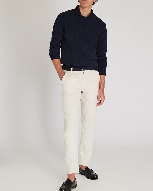 Club Monaco Statement Chenille Crewneck Sweater Navy