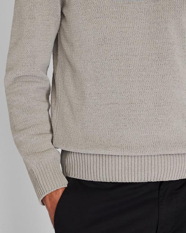 Club Monaco Statement Chenille Crewneck Sweater Steel Grey