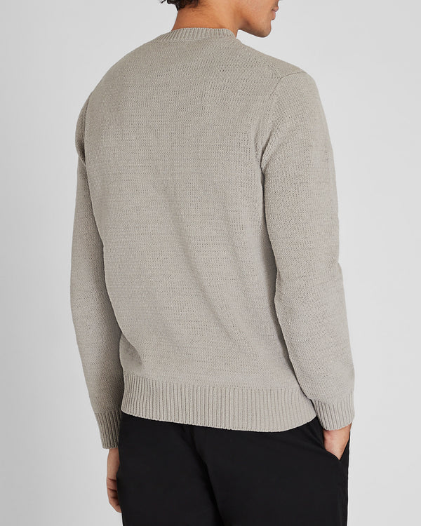 Club Monaco Statement Chenille Crewneck Sweater Steel Grey