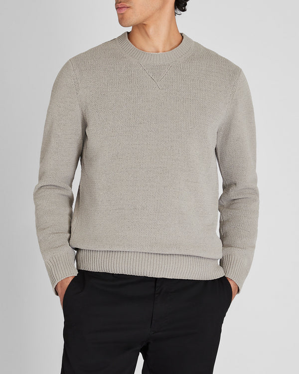 club monaco Statement Chenille Crewneck Sweater Steel Grey