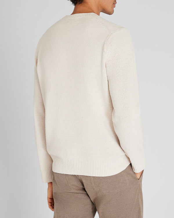 Club Monaco Statement Chenille Crewneck Sweater White