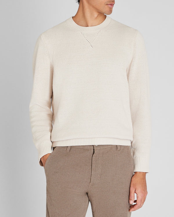 club monaco Statement Chenille Crewneck Sweater White