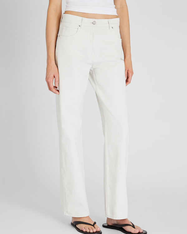 Club Monaco Straight Leg Cotton Twill Pant Off White