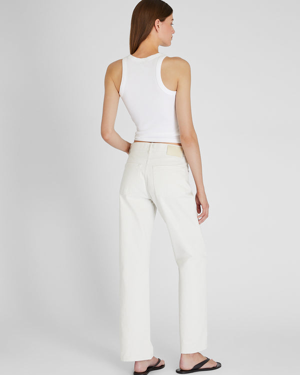 Club Monaco Straight Leg Cotton Twill Pant Off White