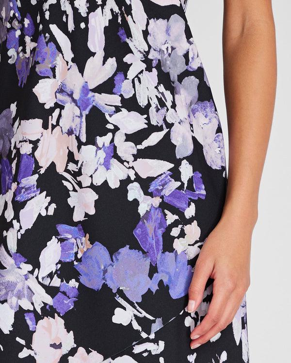 Club Monaco Strapless Printed Maxi Dress Purple Mix