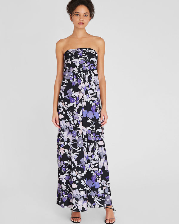 club monaco Strapless Printed Maxi Dress Purple Mix