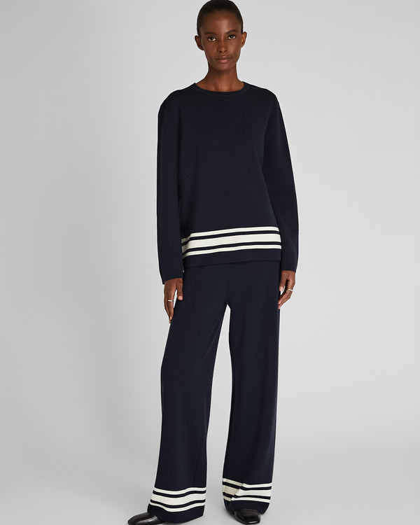 club monaco Stripe Border Sweater Pant Twilight Navy