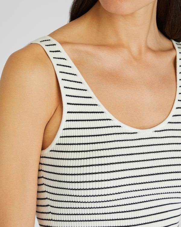 Club Monaco Striped Sweater Tank Maxi Dress Antique White