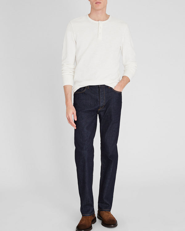 Club Monaco Textured Rib Long-Sleeve Henley Off White