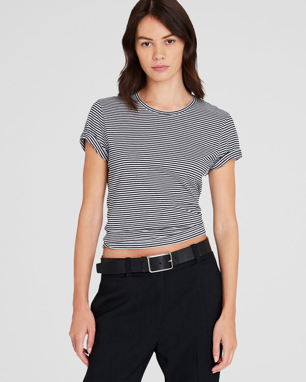 club monaco The Striped Crew Neck Tee White Base Stripe
