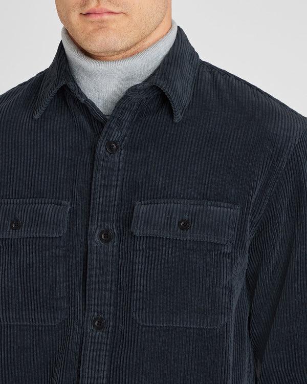 Club Monaco Wide Wale Corduroy Shirt Jacket Dark Blue