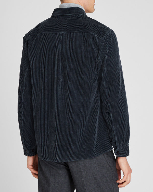 Club Monaco Wide Wale Corduroy Shirt Jacket Dark Blue